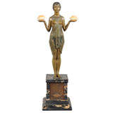 French Art Deco Bronze - Egyptian Maiden, Signed