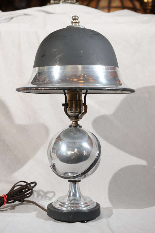Art Deco Helmet Shade Lamp