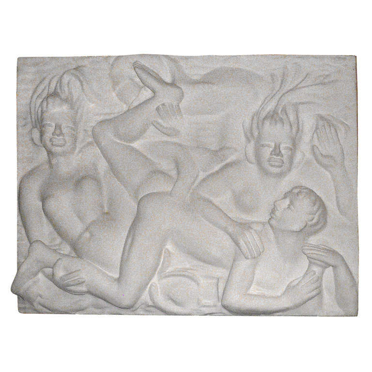 Circa 1935 Plaster Low-Relief by Lucile Passavant