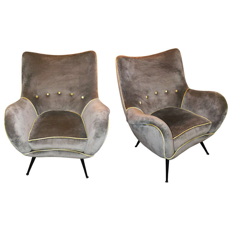 Two 1950s Italian Armchairs by Melchiorre Bega