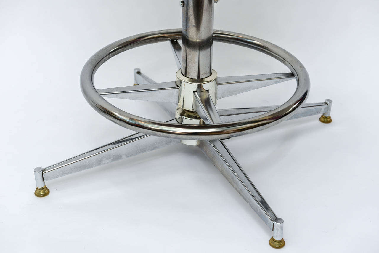 Acrylic Pair of 1970's Sculptural lucite and Chrome Bar Stools chairs