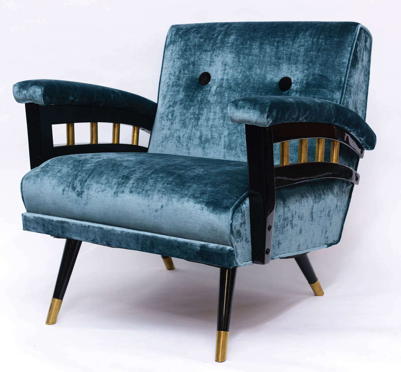 blue velvet rocking chair