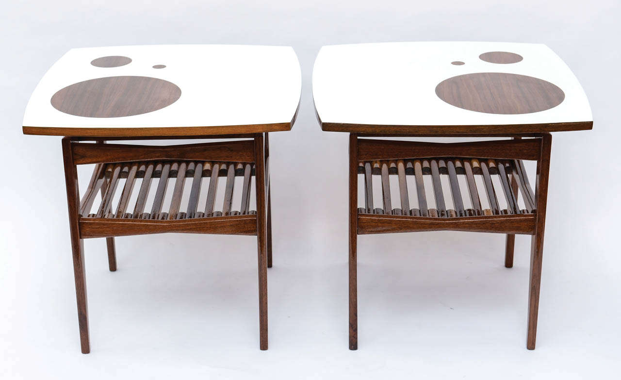 Stunning Danish Pair of Mid-Century Teak Side Tables