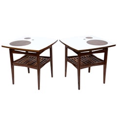 Stunning Danish Pair of Mid-Century Teak Side Tables