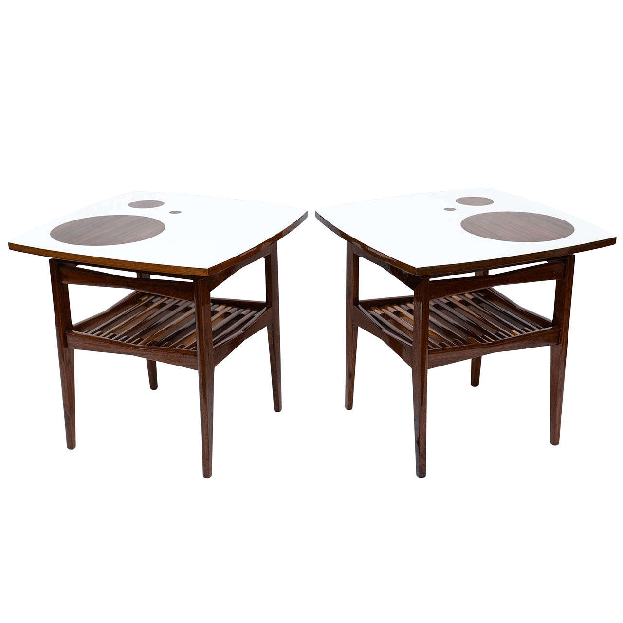 Stunning Danish Pair of MidCentury Teak Side Tables For Sale at 1stDibs