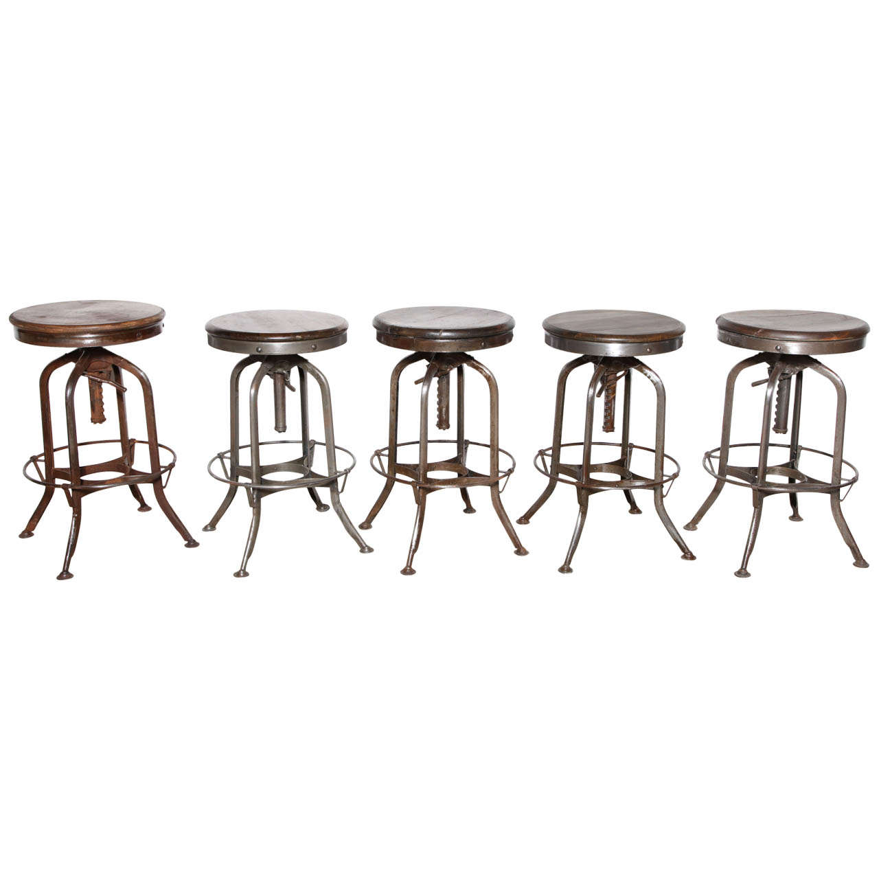 5 adjustable vintage Toledo Stools