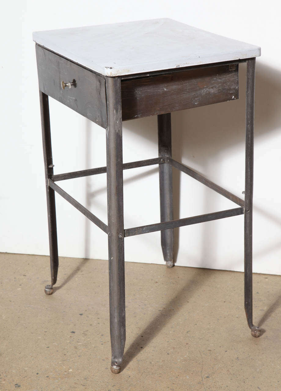 20th Century circa 1920's Wash Stand with White Enamel Top