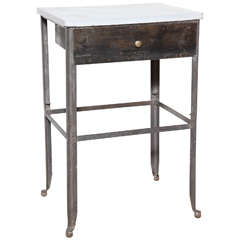 Antique circa 1920's Wash Stand with White Enamel Top