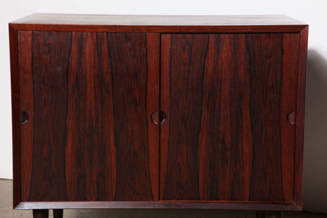 Scandinavian Modern compact Poul Cadovious 2 door Rosewood Chest