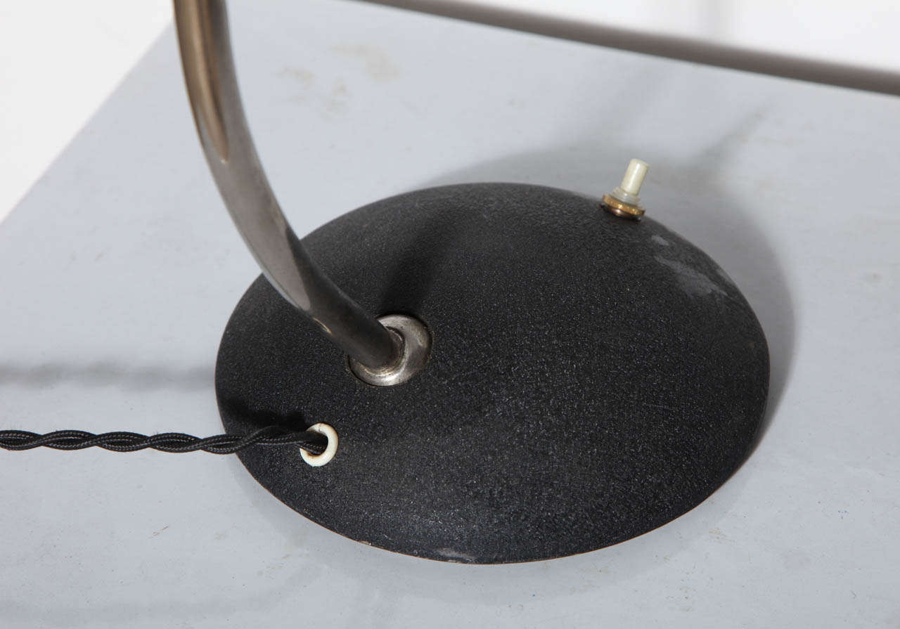 Swing Lamp Co. Articulating Desk Lamp with Black Enamel Saucer Shade , 1960's  In Good Condition In Bainbridge, NY