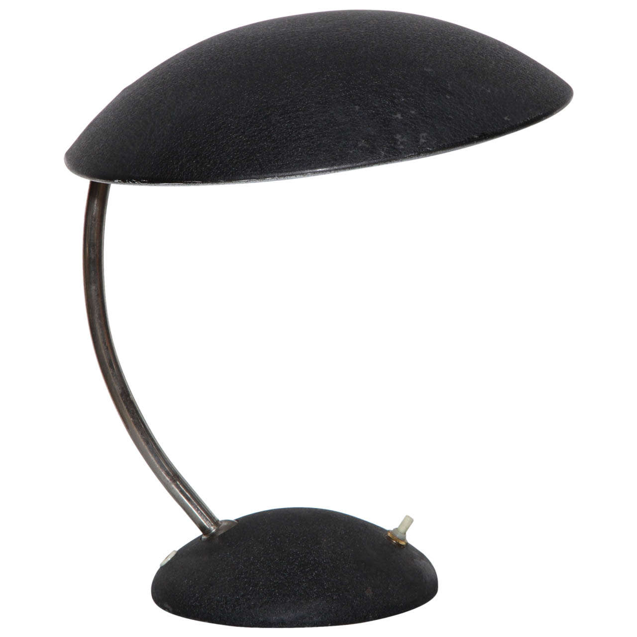 Swing Lamp Co. Articulating Desk Lamp with Black Enamel Saucer Shade , 1960's 