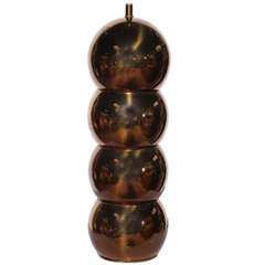 Modern 1970s George Kovacs Bronzed Stacked Ball "Catepillar" Brass Lamp 10