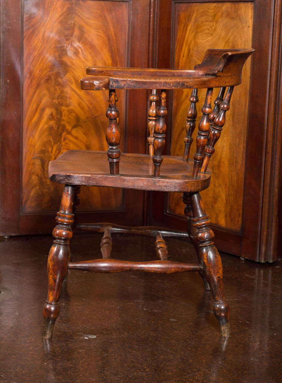 Set of 6 English Captain's Chairs, circa 1860 For Sale 1