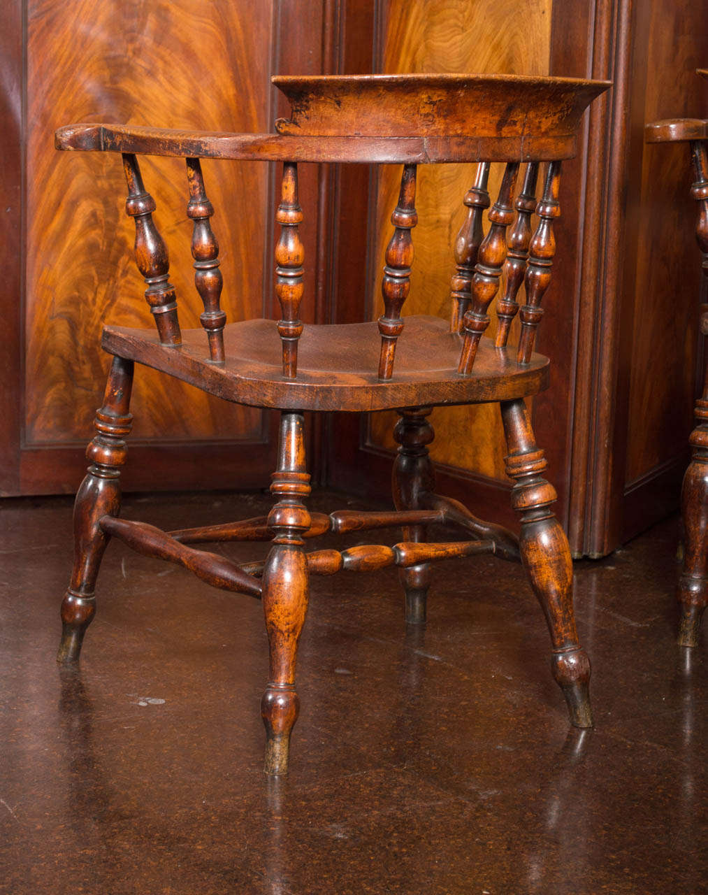 Set of 6 English Captain's Chairs, circa 1860 For Sale 2