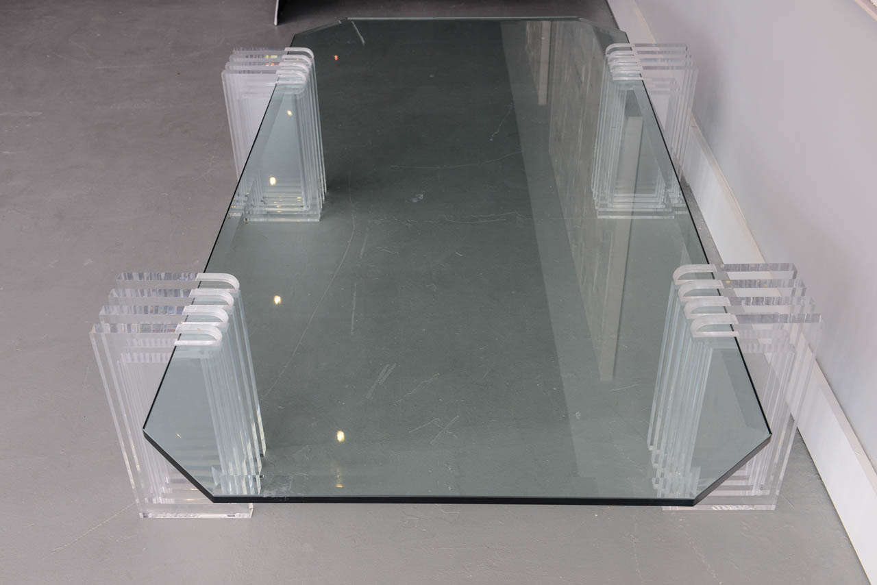 Mid-Century Modern Brueton Polished Chrome and Glass Low Table, USA