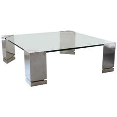 Brueton Polished Chrome and Glass Low Table, USA 6