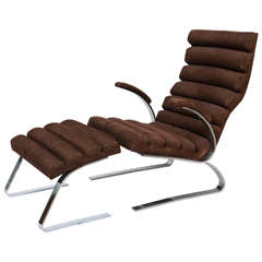 Polished Chrome Chair and Ottoman by Milo Baughman for Thayer Coggin 8