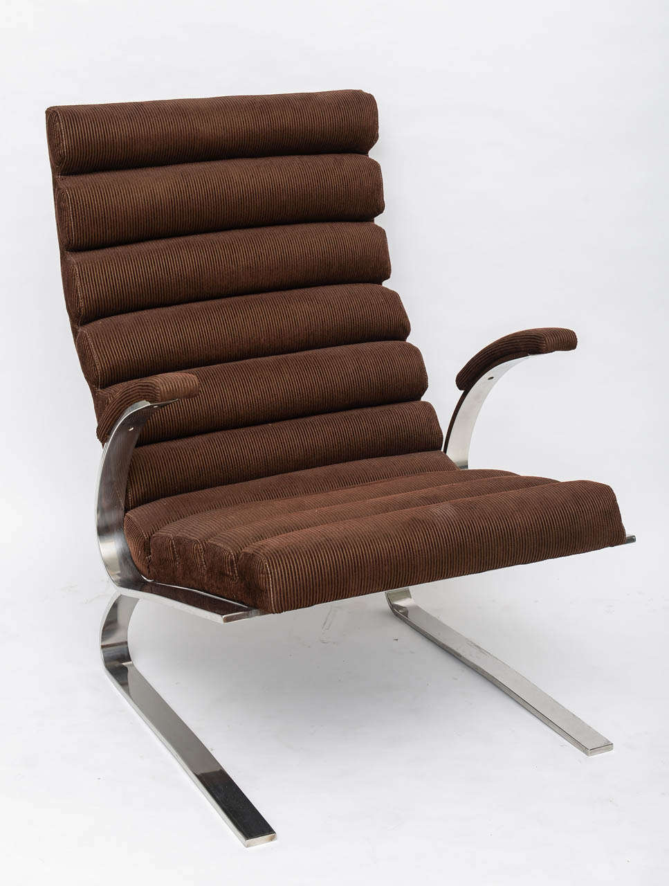 Polished Chrome Chair and Ottoman by Milo Baughman for Thayer Coggin For Sale at 1stDibs