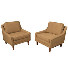 Pair of Folke Ohlsson-Style Mid-Century Lounge Chairs