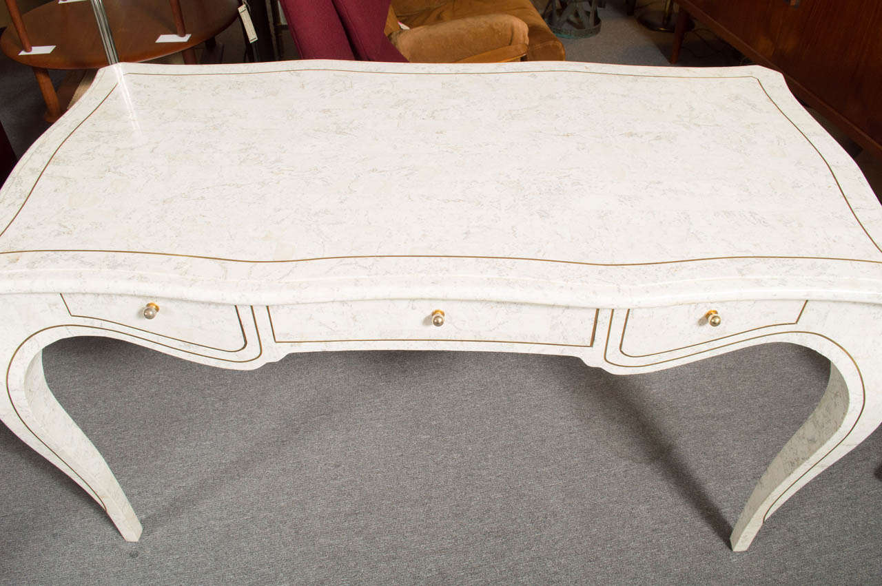 American French Style Bureau Plat In Tesselated Stone by Maitland Smith