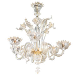 Murano Chandelier of Clear Glass