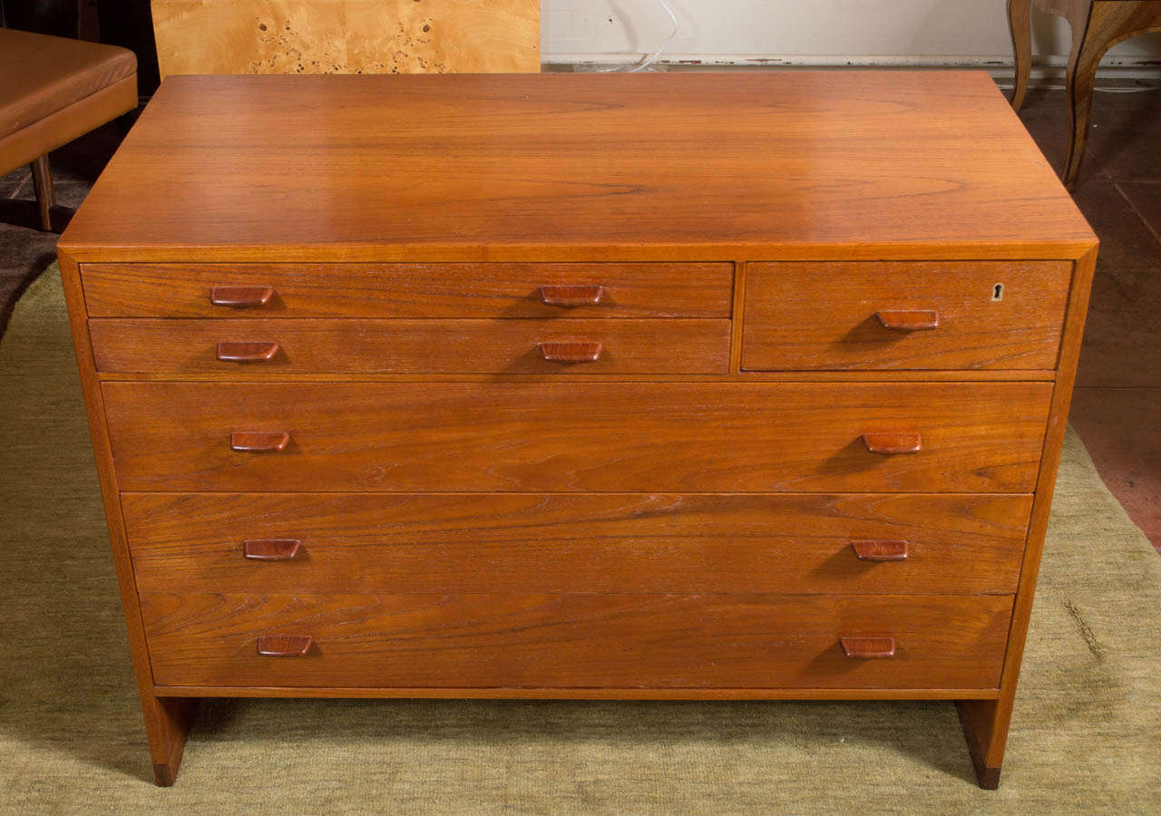 Nice size, six drawer Teak cabinet, designed by Hans Wegner.