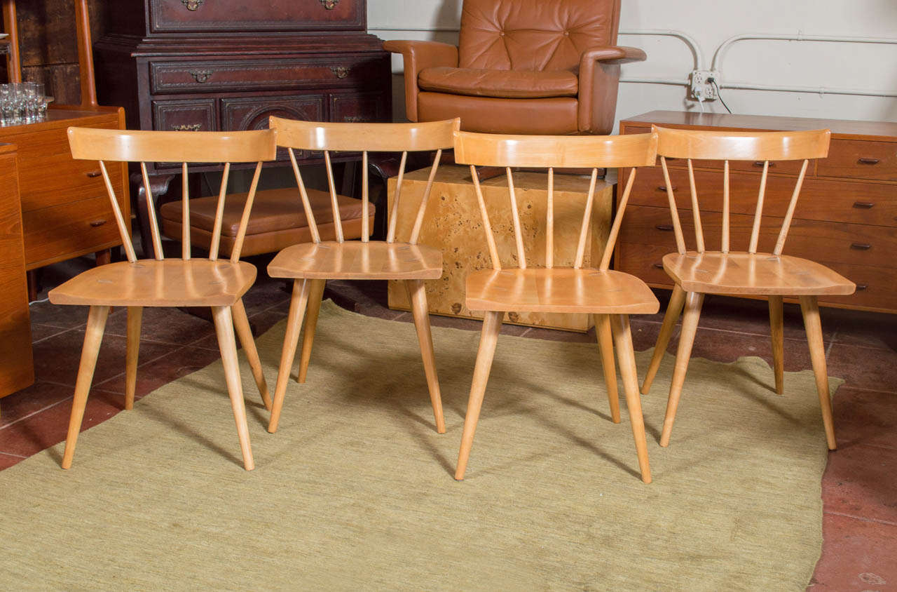 A rare and wonderful large set of eight chairs in Maple, from The Planner Group line by Paul McCobb design for Winchendon.  With their clean modern lines, a classic in mid-century modern design.