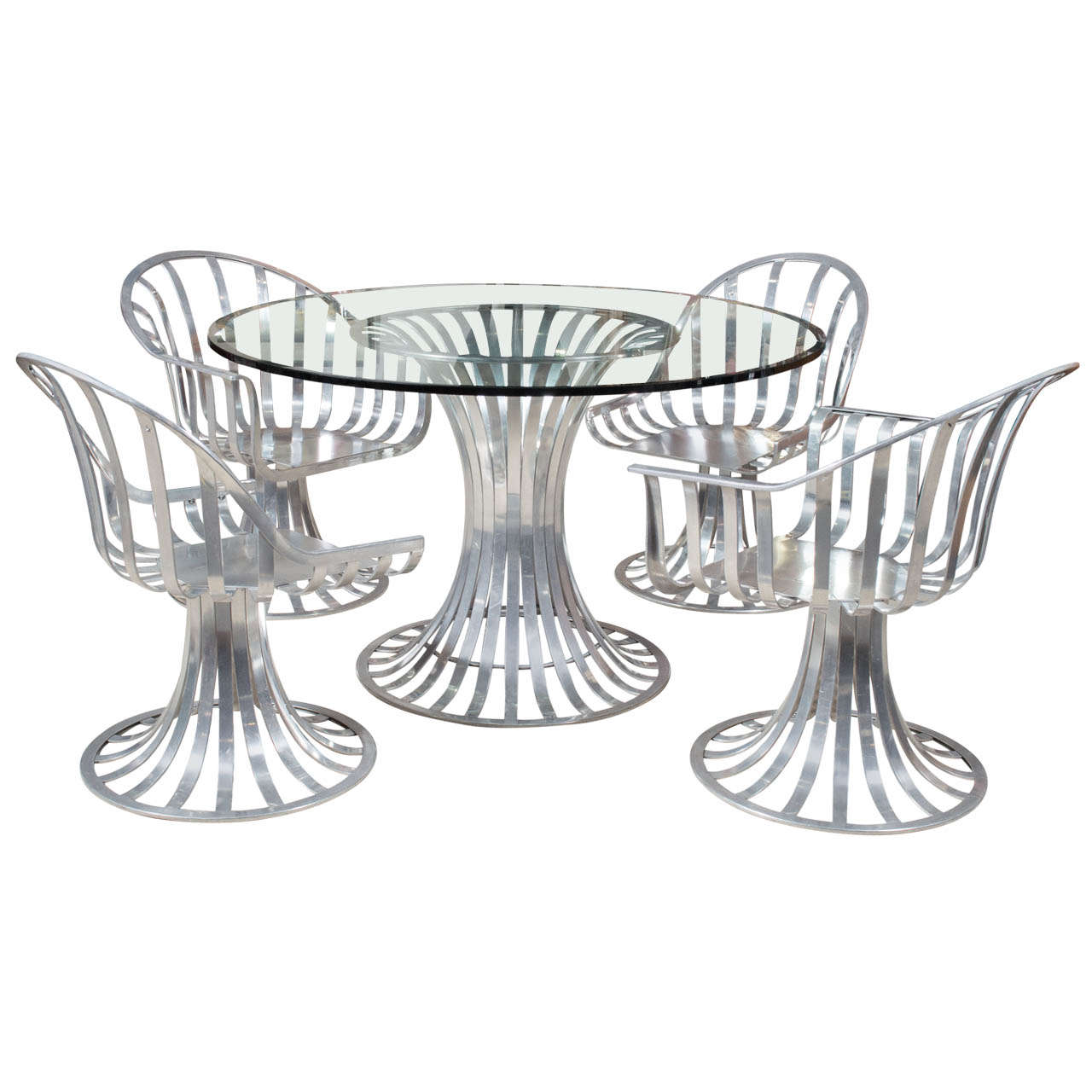 Russell Woodard Aluminum Patio Furniture, Table & Two Chairs