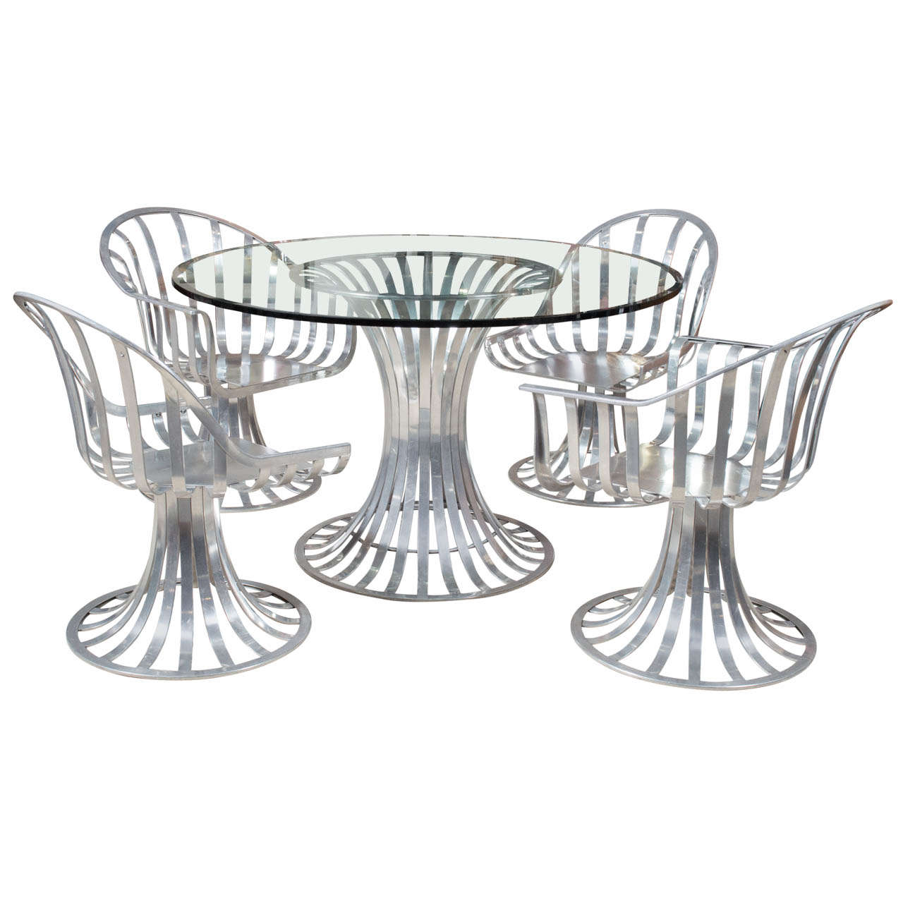 Russell Woodard Aluminum Patio Furniture, Table and Two Chairs at