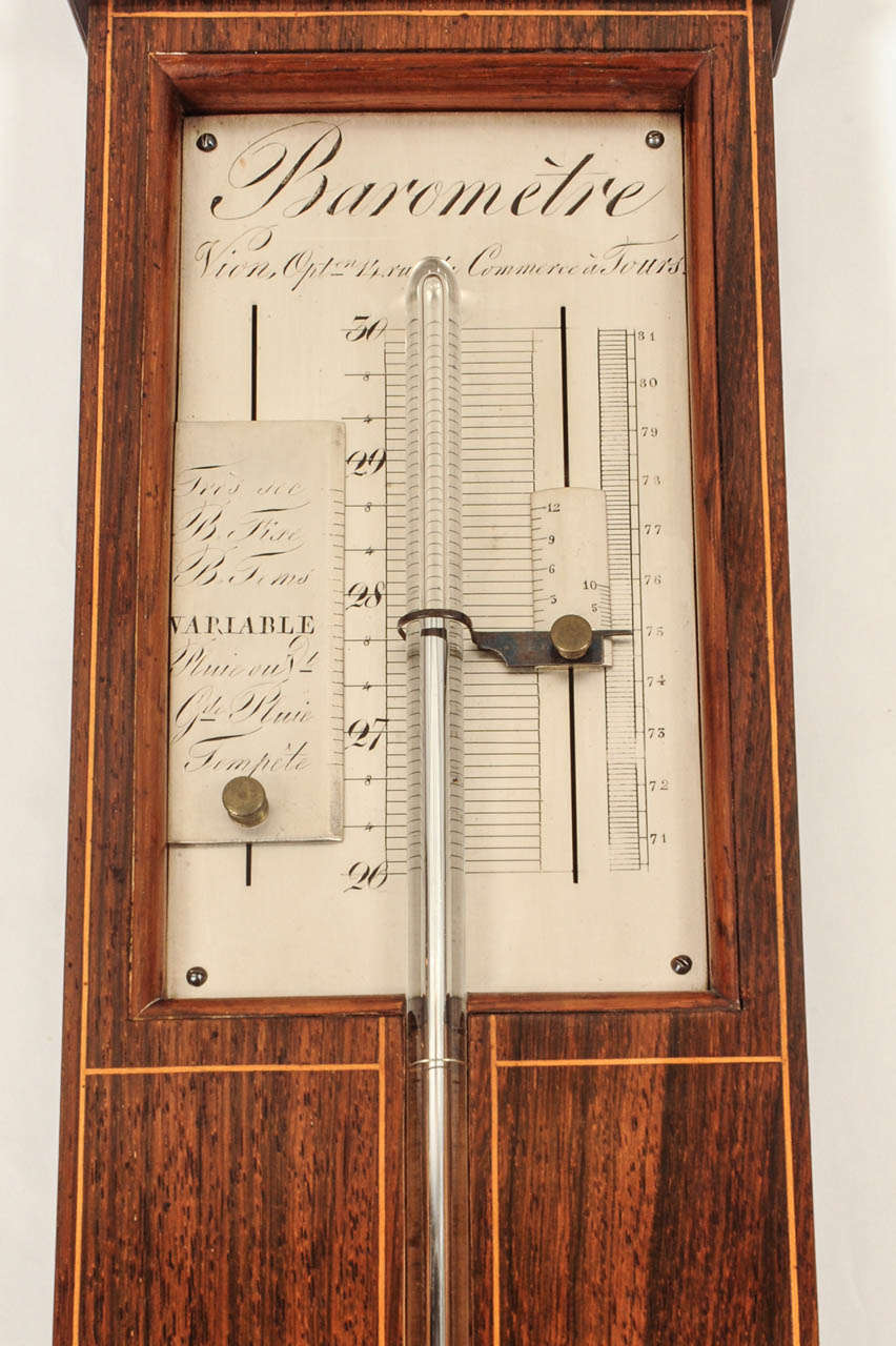 French Rosewood Stick Barometer, circa 1840 In Good Condition For Sale In Amsterdam, Noord Holland