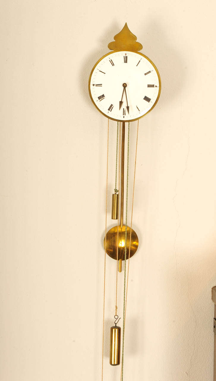 A Small And Charming Vienna Brass Quarter Striking So-called 'brettl' Wall Clock, Circa 1835