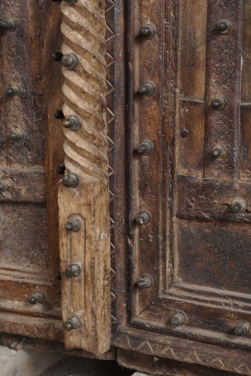 Monumental 19th Century Teak and Iron Fortress Doors For Sale 1