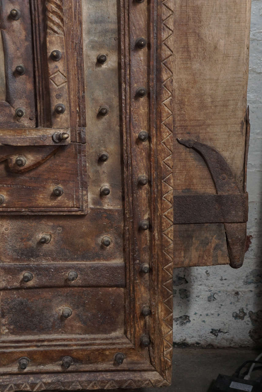 Monumental 19th Century Teak and Iron Fortress Doors For Sale 2
