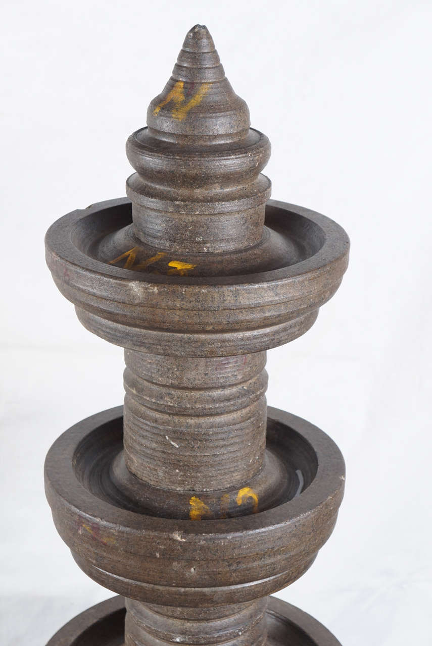 Indian 19th Century Tiered Stone Oil Lamps