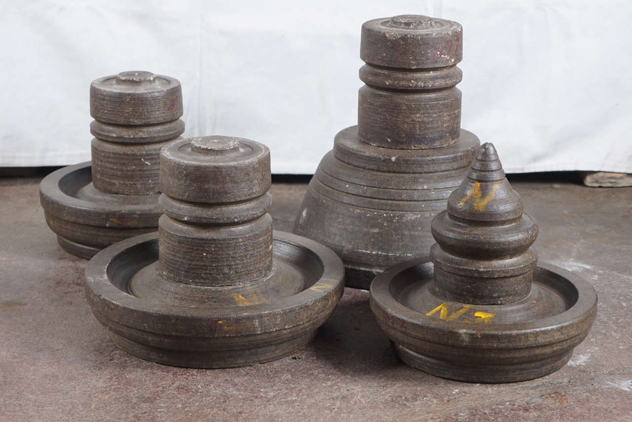 19th Century Tiered Stone Oil Lamps 1
