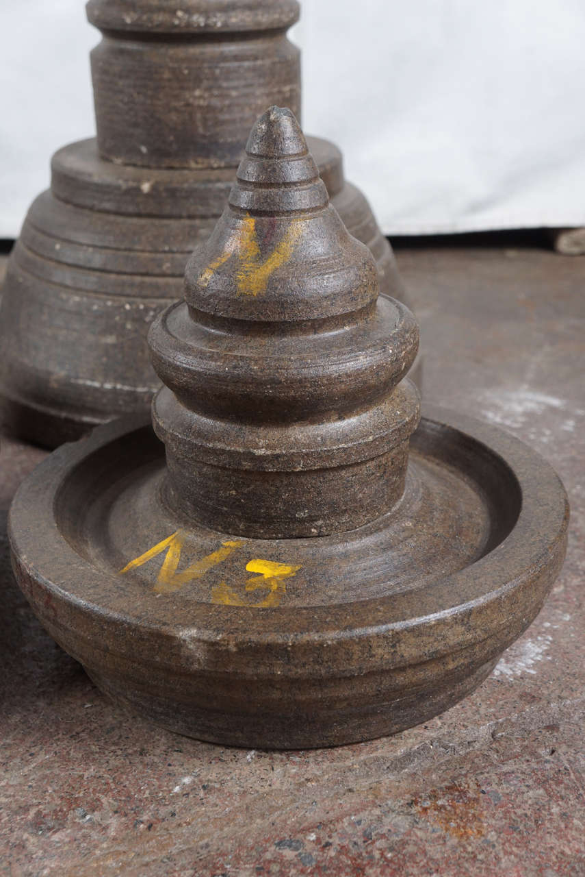 19th Century Tiered Stone Oil Lamps 2
