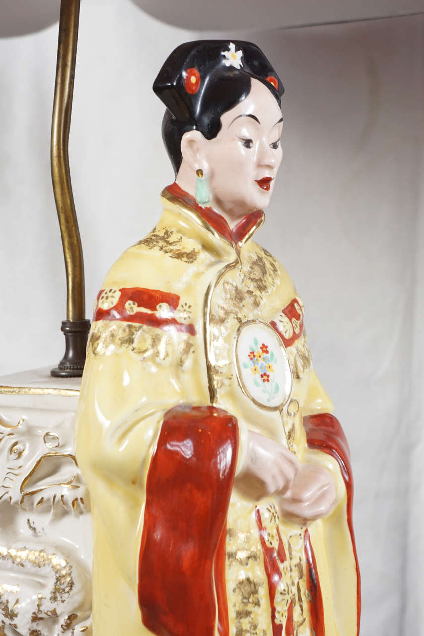 Mid-Century Italian Ceramic Chinoiserie Lamps by Palazzolo In Good Condition In Hudson, NY