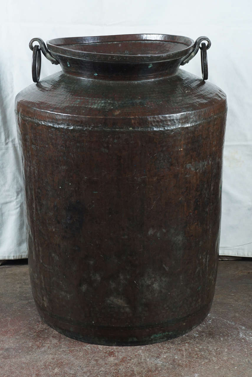 19th Century Large Copper Pots with Articulated Hoop Handles