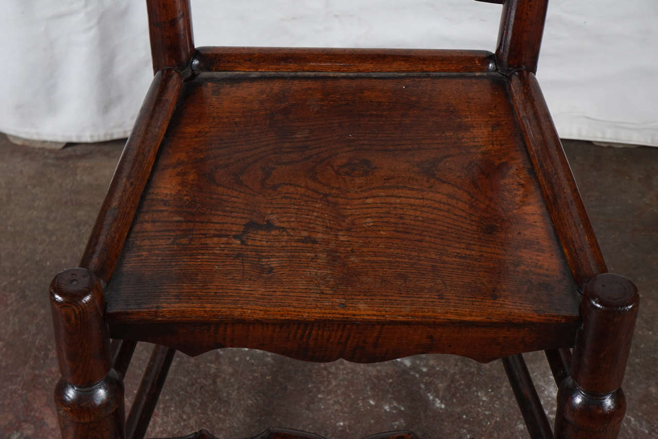 Set of Six 19th Century Oak, Ladder-Back Chairs 1