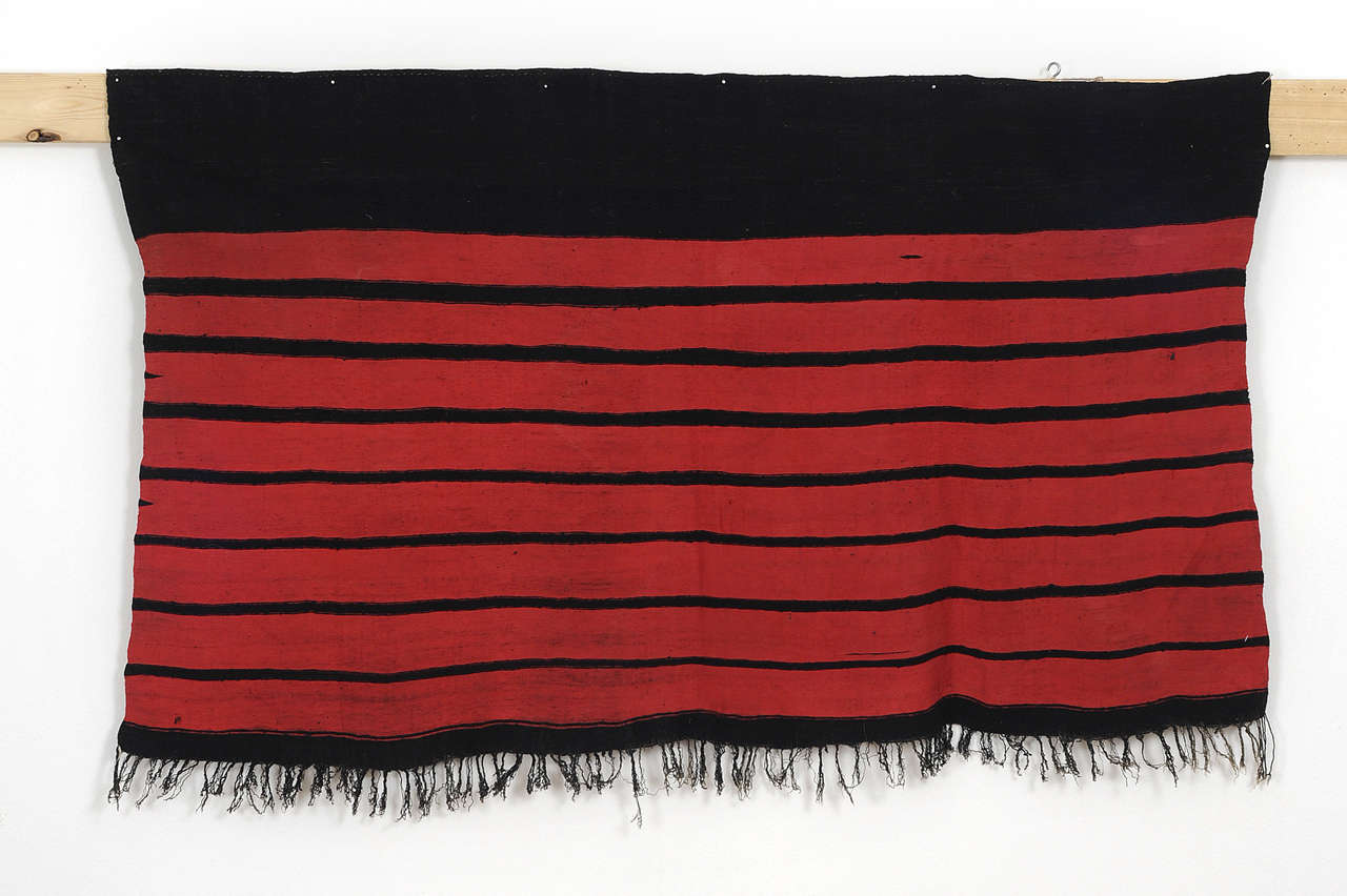 Very Fine Antique Algerian Silk and Wool Shawl with Stripes In Good Condition For Sale In Milan, IT