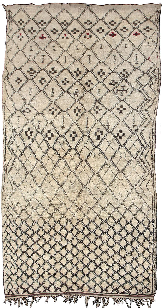 Mid-20th Century Rare and Unusual Beni Ouarain Berber Carpet