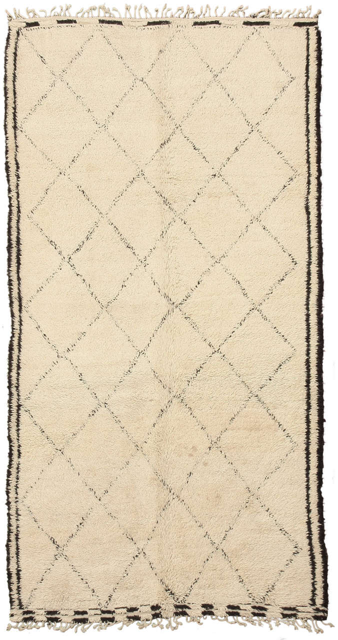 Mid-20th Century Vintage Beni Ouarain Berber Carpet