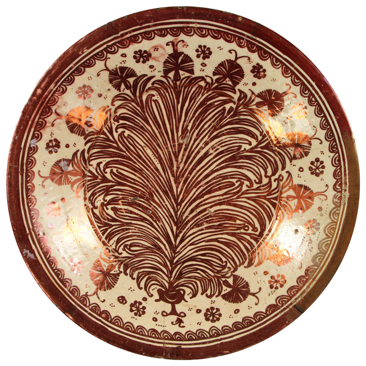 Hispano Maoresque Copper Lustre Bowl For Sale