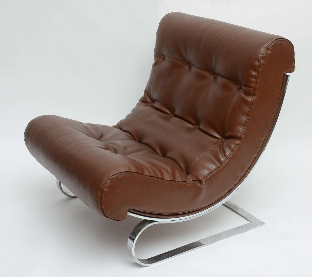 Mid-Century Modern Pair of Forma Nova Club Leather Lounge Chairs