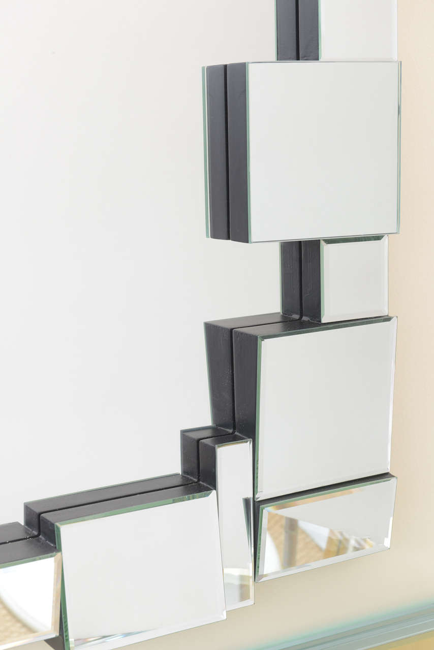 International Style Multi-Faceted Rectangle Mirror