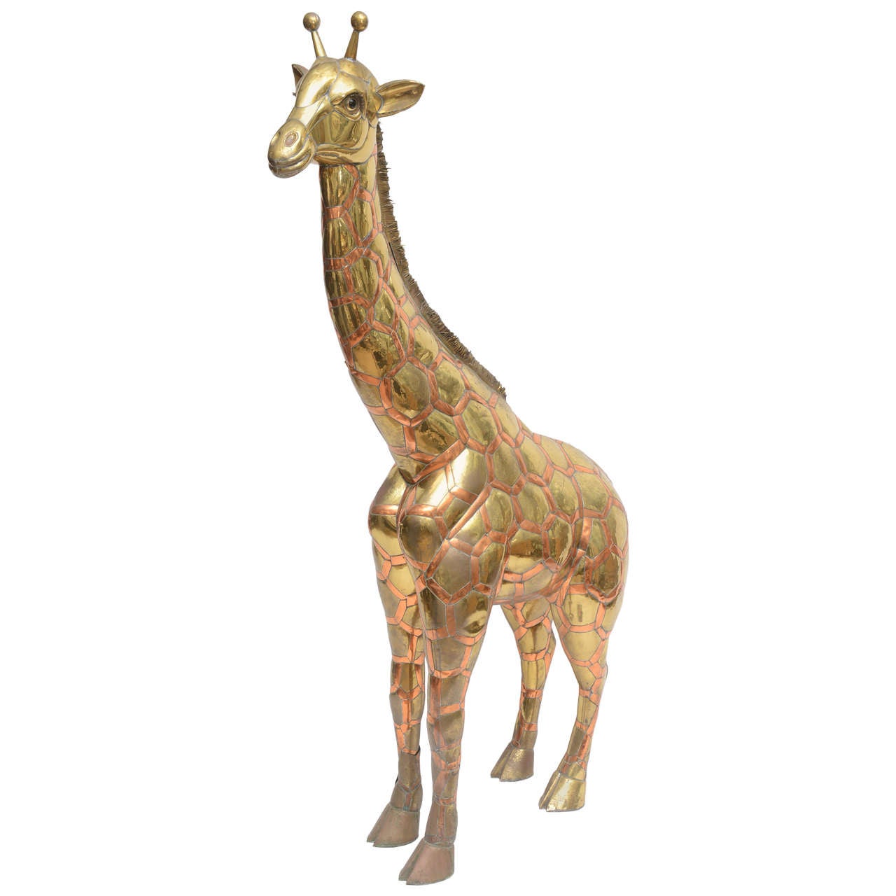 Monumental Brass and Copper Giraffe For Sale at 1stDibs
