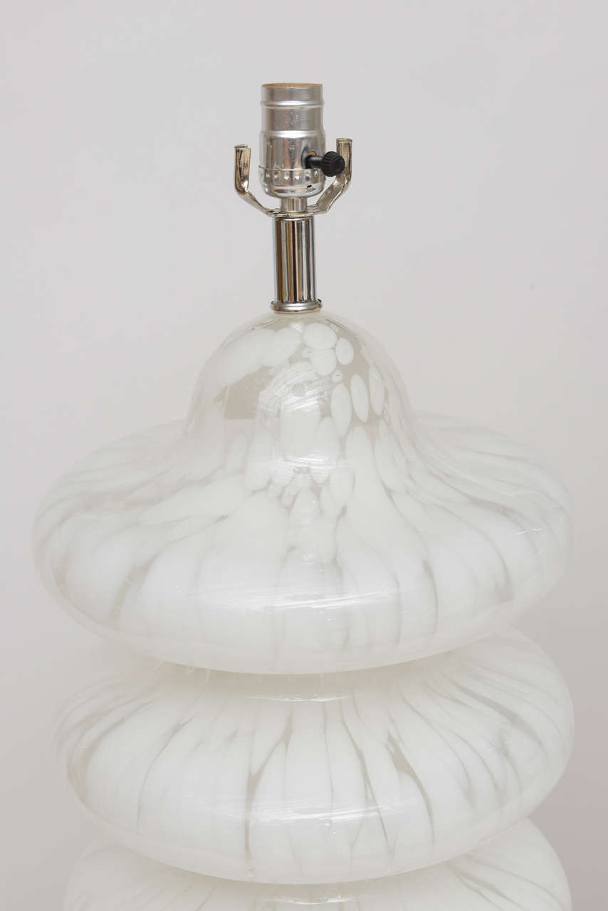 Mid-Century Modern Pair of Large-Scale Murano Glass Lamps