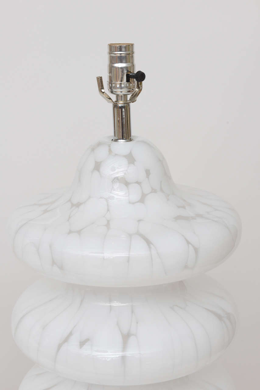 Italian Pair of Large-Scale Murano Glass Lamps