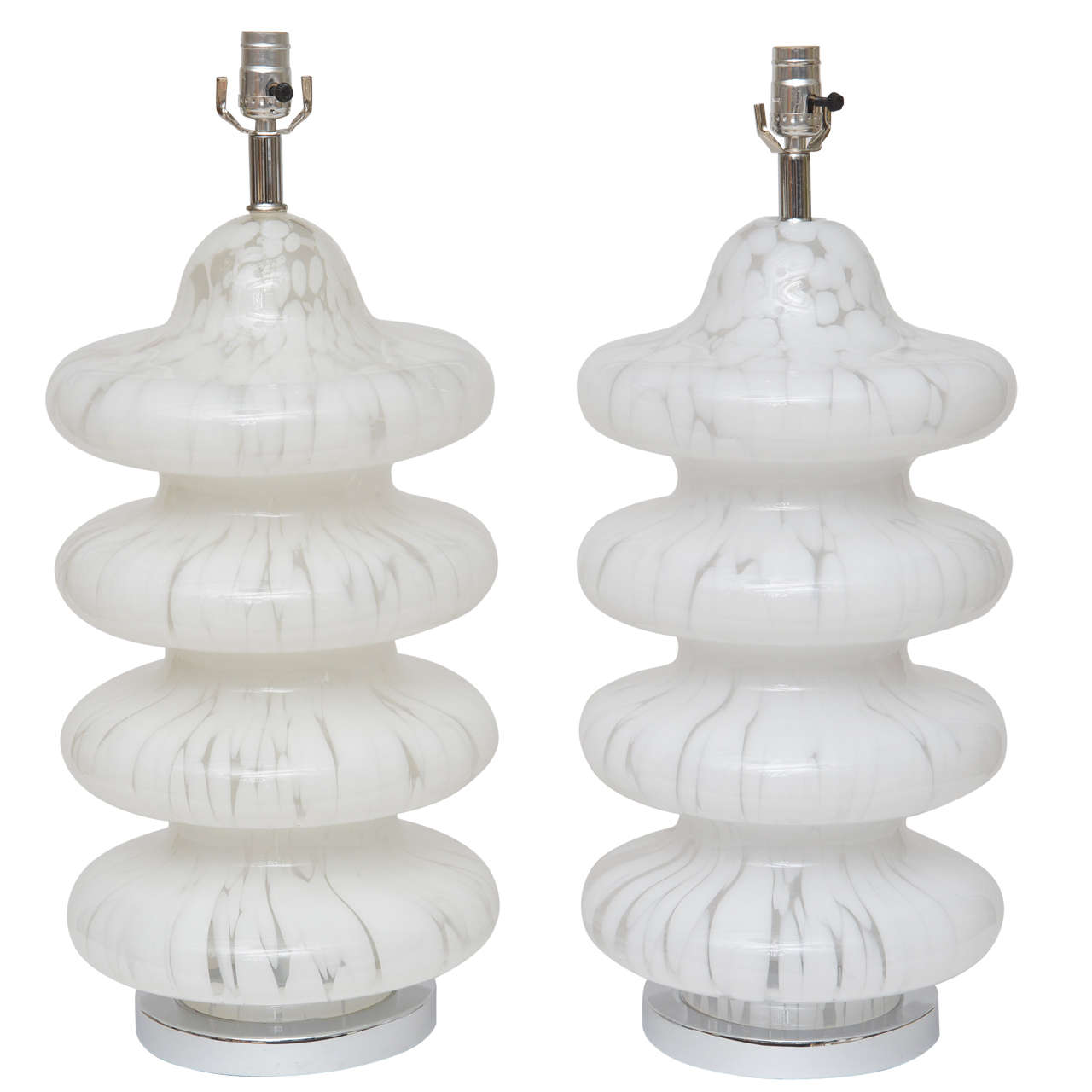 Pair of Large-Scale Murano Glass Lamps
