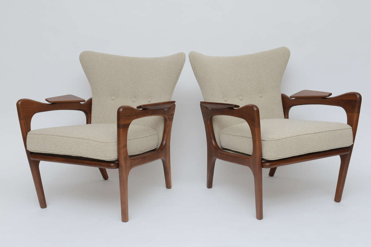 Mid-Century Modern Pair of Adrian Pearsall Wing Chairs